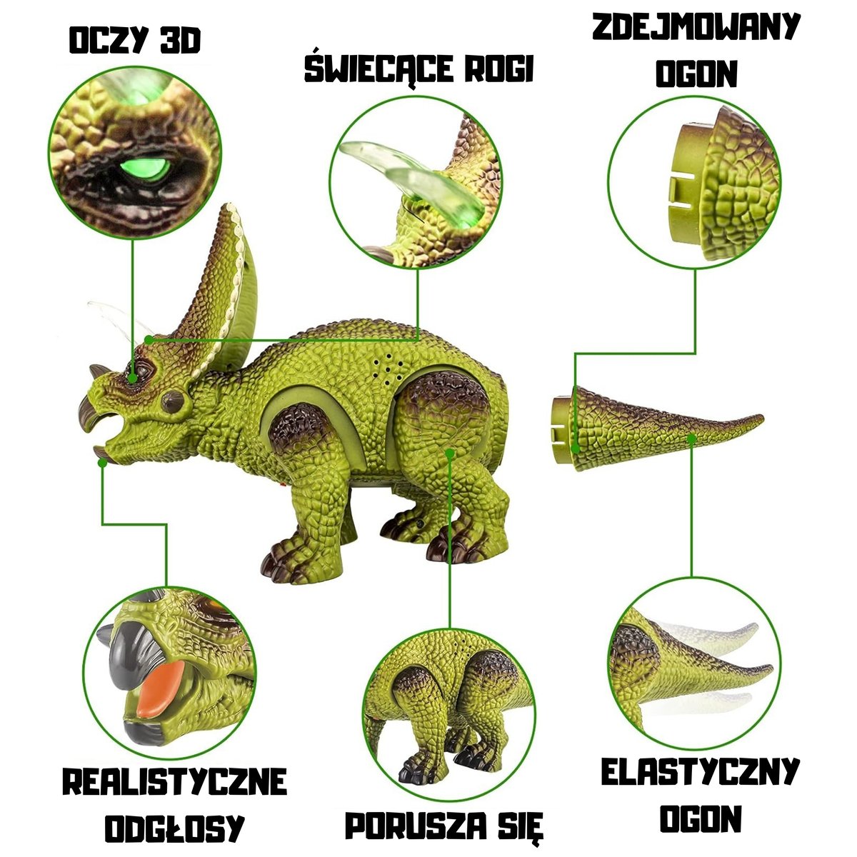 Dinozaur Zdalnie Sterowany RC Robot Triceratops WOOPIE