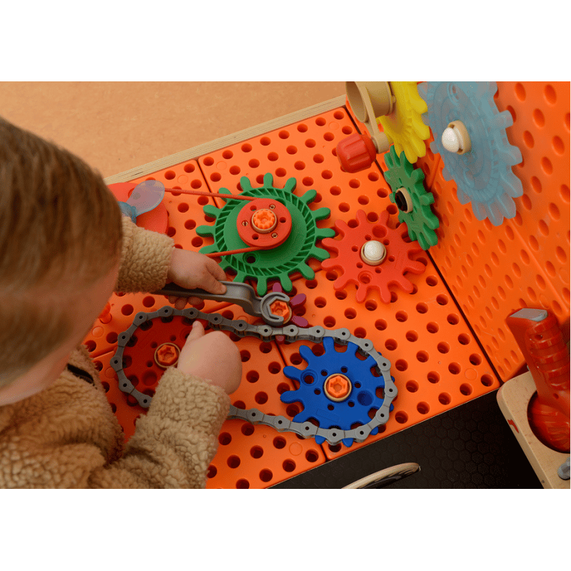 MASTERKIDZ Drewniany Warsztat XXL Montessori STEM z Narzędziami + Akcesoria