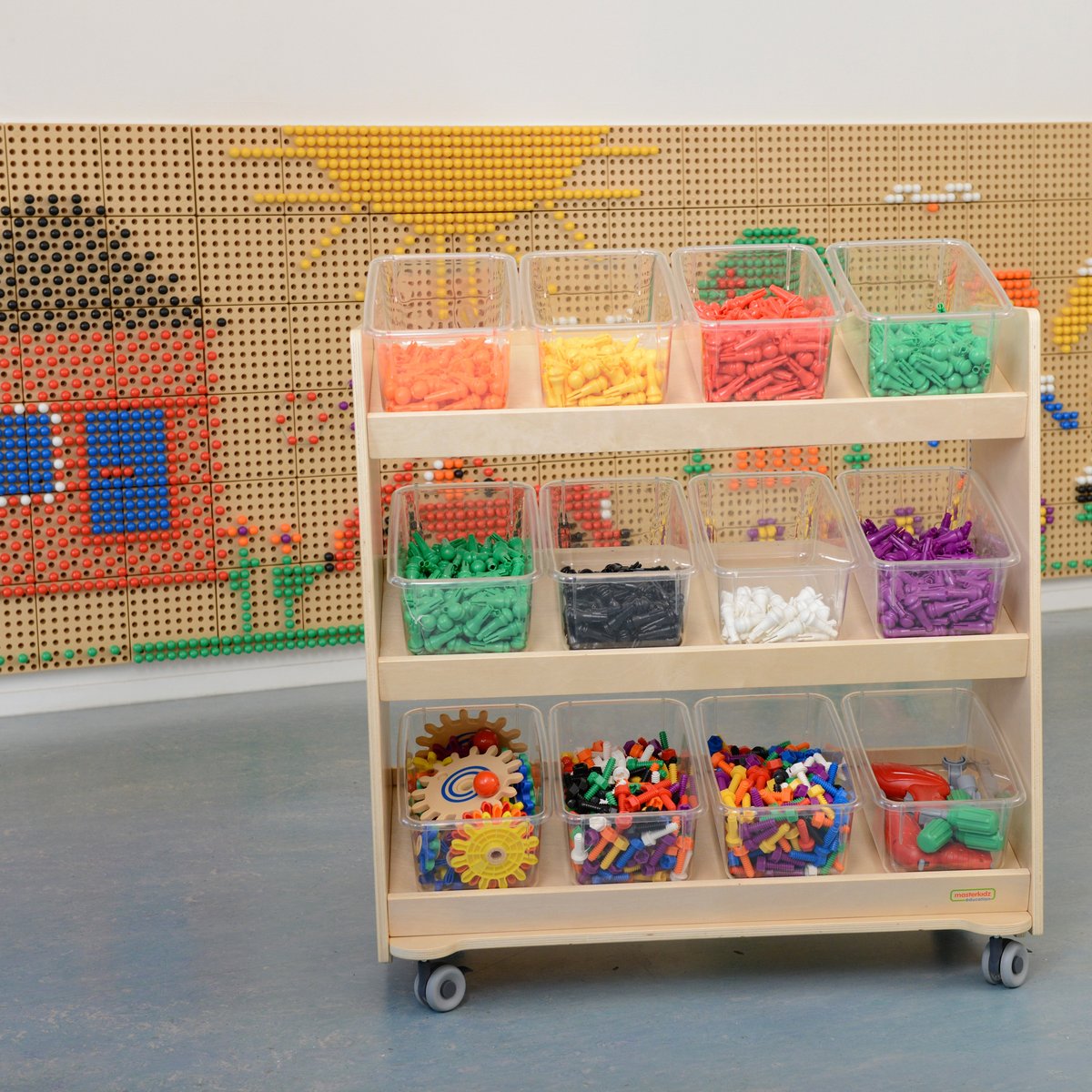 Regał na Kółka – 3 Półki Na Akcesoria Do Tablicy STEM 800H x 800L MASTERKIDZ