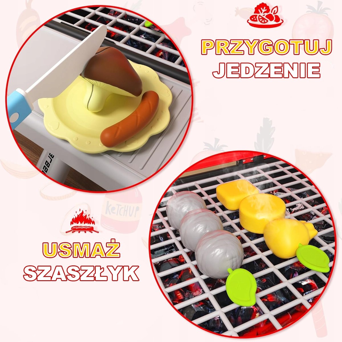 Grill Barbecue Kuchnia Ogrodowa Interaktywna Para LED Zestaw XL 41 el. WOOPIE