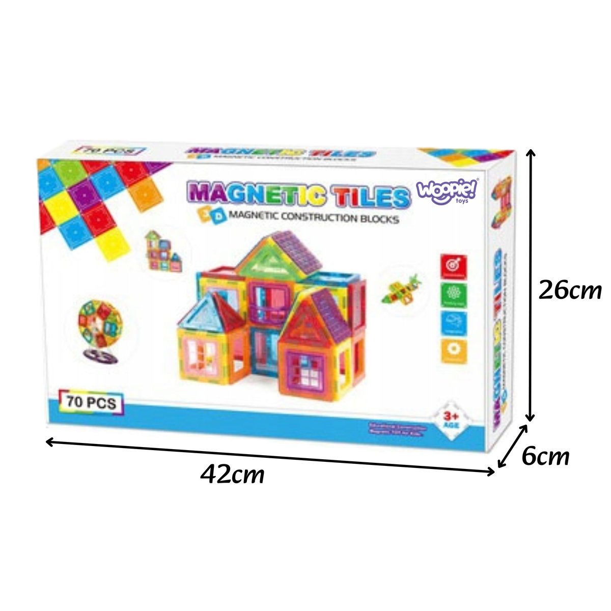 Klocki Magnetyczne 3D Edukacyjne Panele dla Dzieci WOOPIE