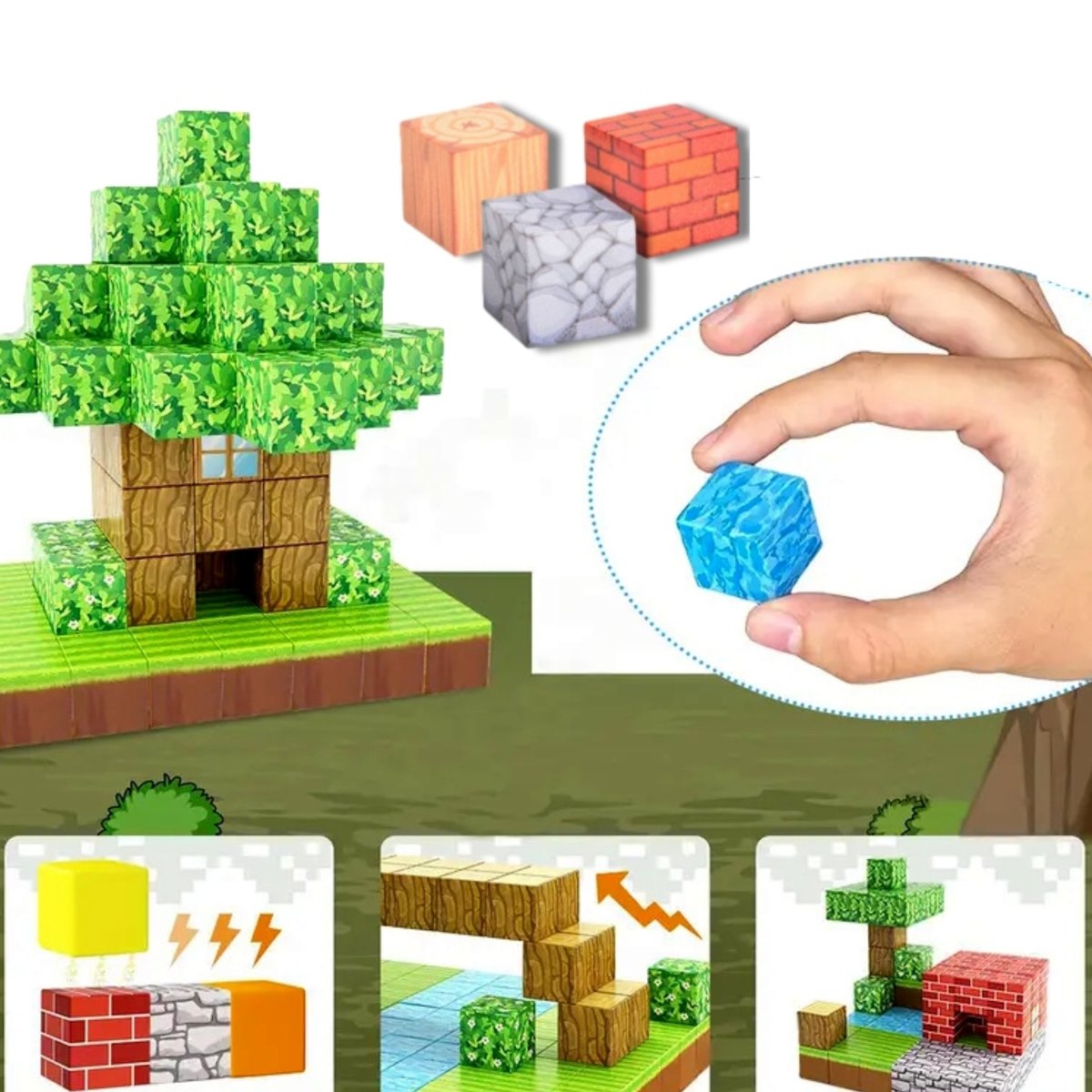Klocki Magnetyczne Konstrukcyjne Świat Klocków 108 el. WOOPIE