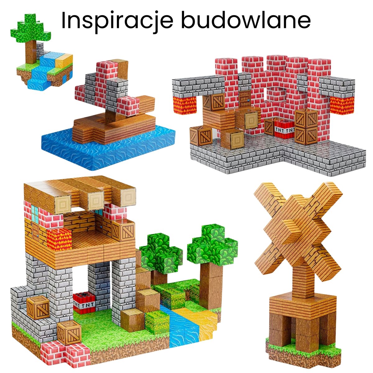 Klocki Magnetyczne Konstrukcyjne Sześciany 3D Zestaw Edukacyjny 63 el. WOOPIE