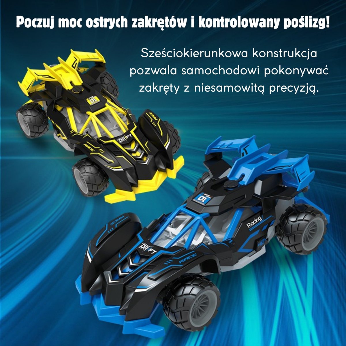 Samochód Wyścigowy Zdalnie Sterowany RC WOOPIE