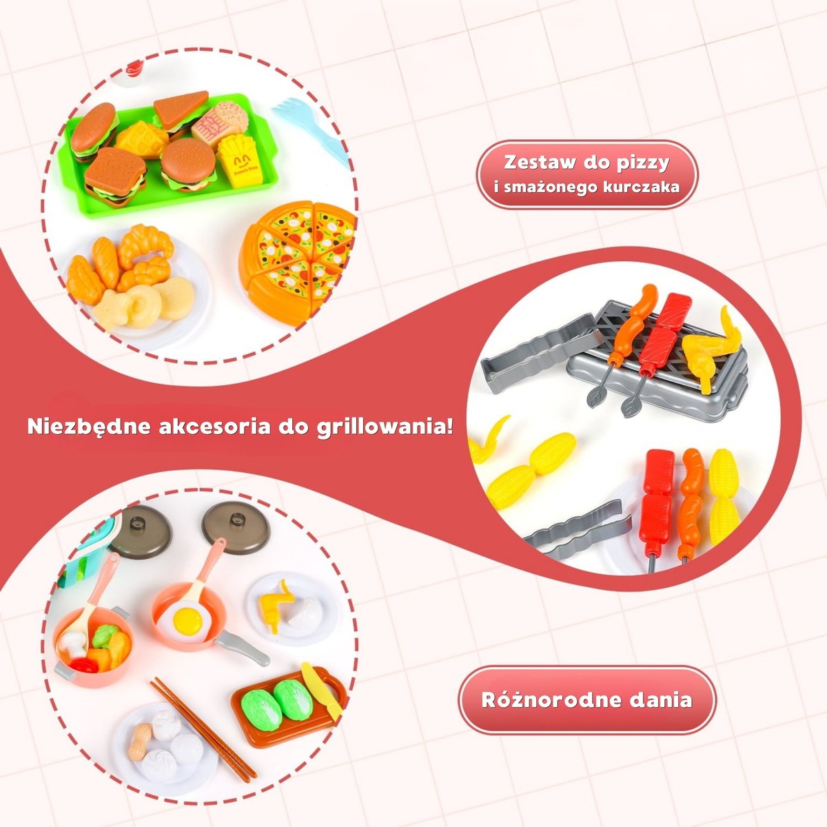 WOOPIE Zestaw Akcesoriów Kuchennych Zabawka do Gotowania 108 el