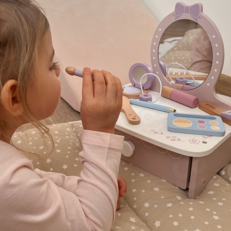 Drewniana Toaletka z Akcesoriami – Kącik Małej Księżniczki VIGA