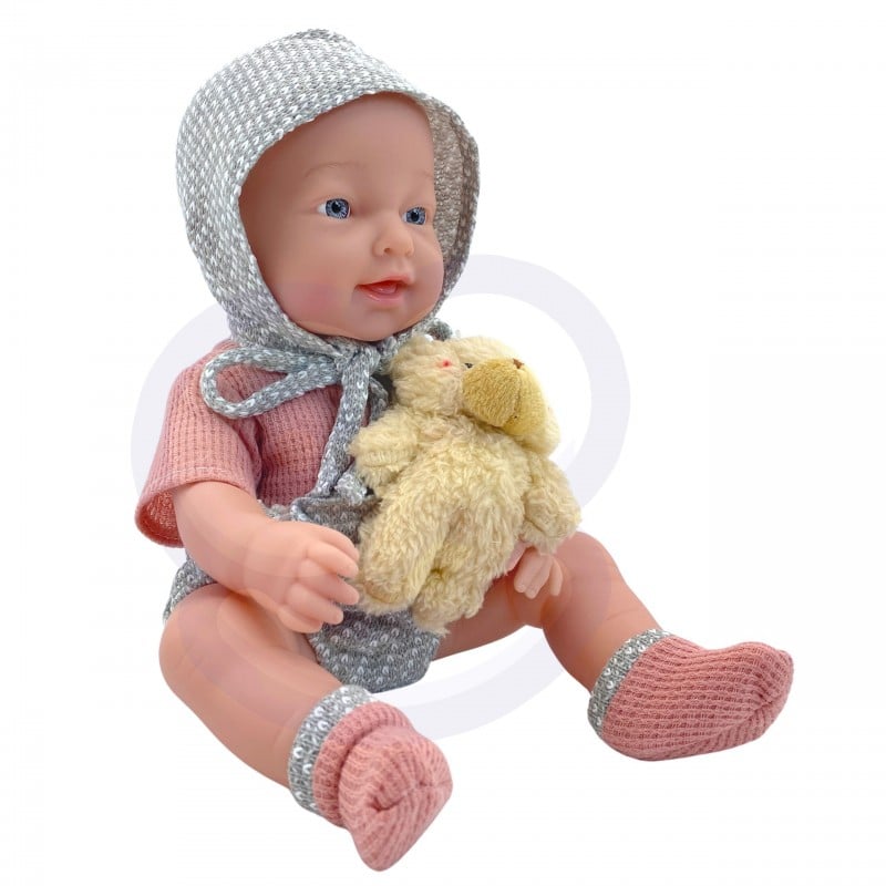 Lalka Bobas 36 cm w Ubranku z Misiem i Akcesoriami do Karmienia WOOPIE ROYAL