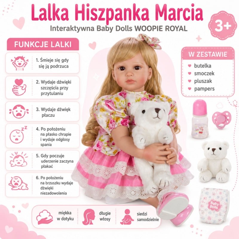 Interaktywna Lalka Hiszpanka Marcia Baby Dolls WOOPIE ROYAL