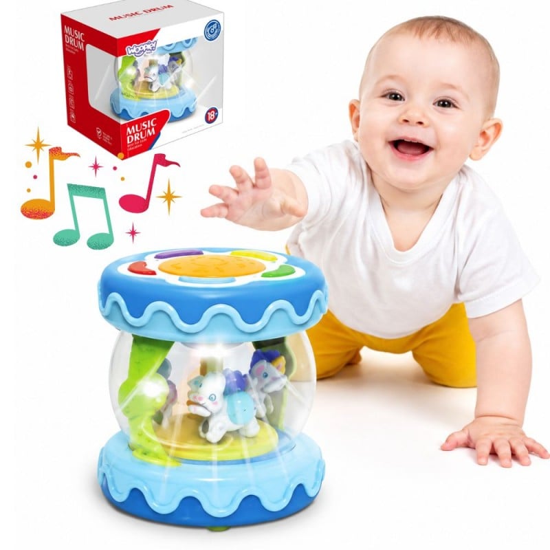 Bębenek Muzyczny 3w1 z Projektorem i Rollerem WOOPIE BABY