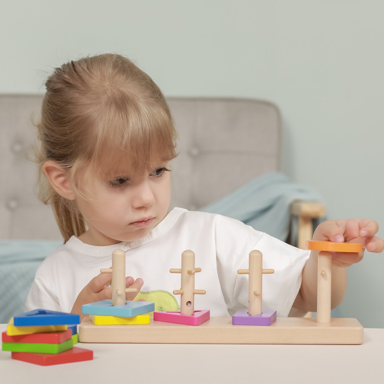 Drewniane Klocki z Sorterem Kształtów Montessori VIGA Toys – zdjęcie 12