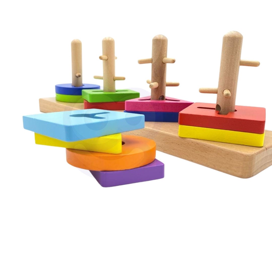 Drewniane Klocki z Sorterem Kształtów Montessori VIGA Toys – zdjęcie 20