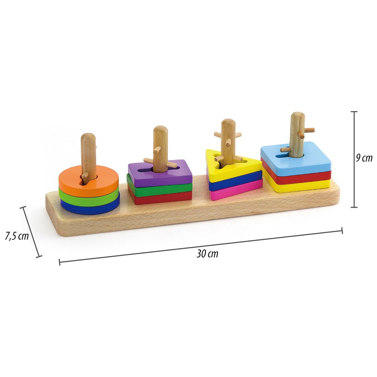 Drewniane Klocki z Sorterem Kształtów Montessori VIGA Toys – zdjęcie 21