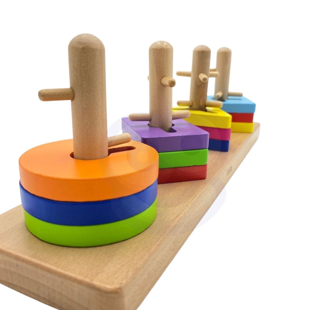 Drewniane Klocki z Sorterem Kształtów Montessori VIGA Toys – zdjęcie 23
