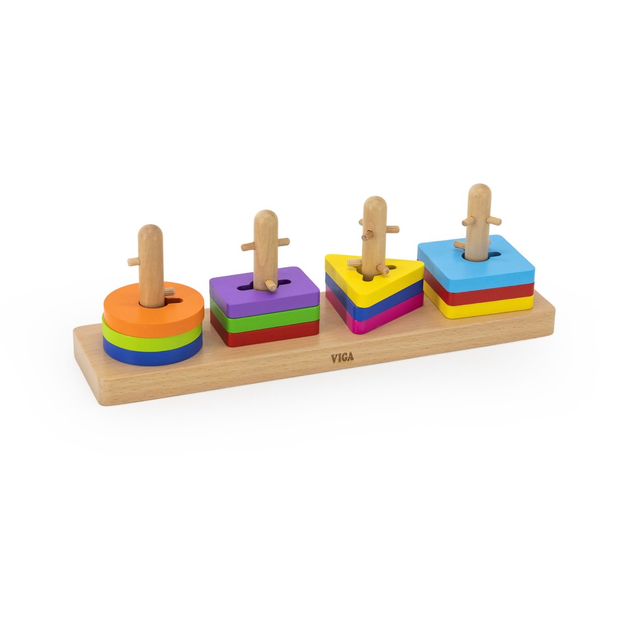 Drewniane Klocki z Sorterem Kształtów Montessori VIGA Toys – zdjęcie 8