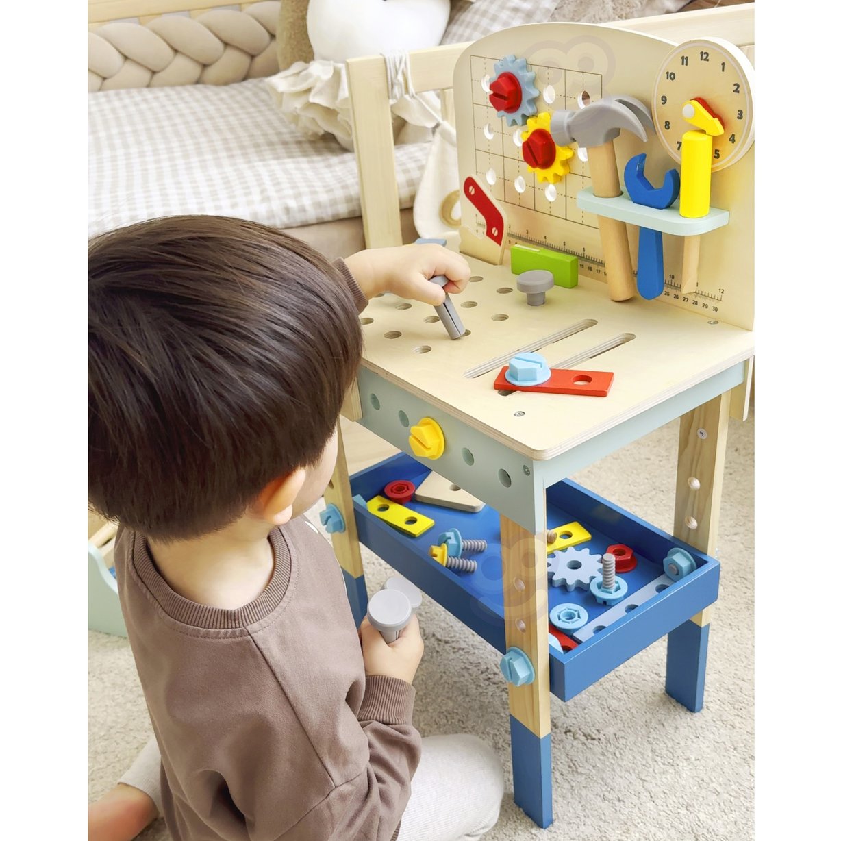 Drewniany Stół Do Majsterkowania Warsztat TOOKY TOY – zdjęcie 13