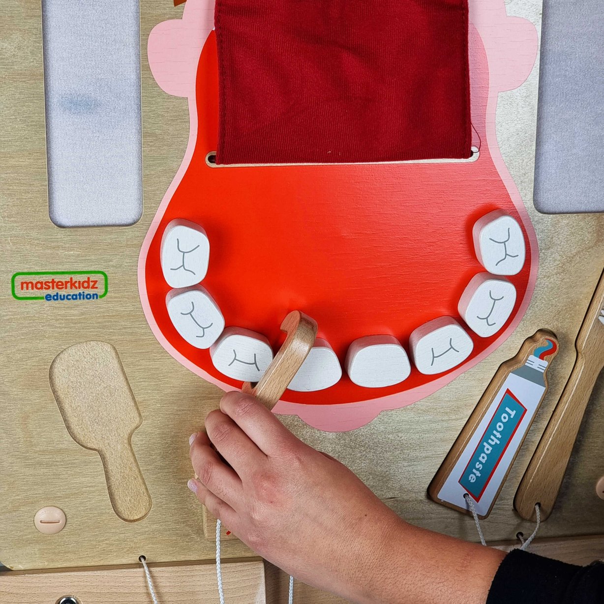 Edukacyjna Tablica Drewniana Higiena Jamy Ustnej Montessori MASTERKIDZ – zdjęcie 20