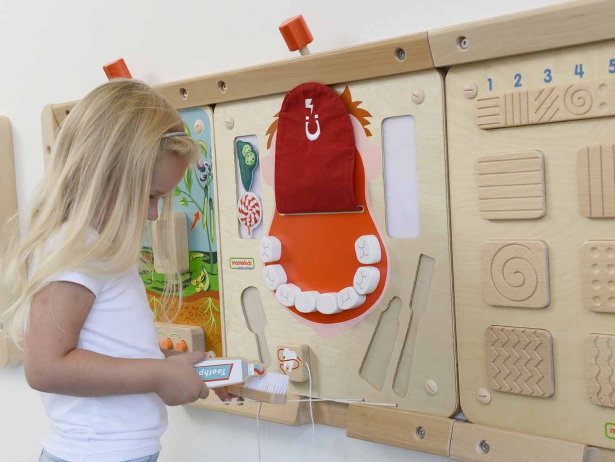 Edukacyjna Tablica Drewniana Masterkidz Higiena Jamy Ustnej Montessori