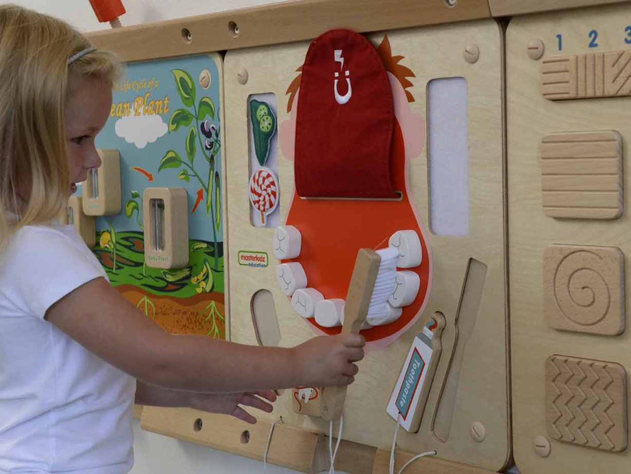 Edukacyjna Tablica Drewniana Masterkidz Higiena Jamy Ustnej Montessori