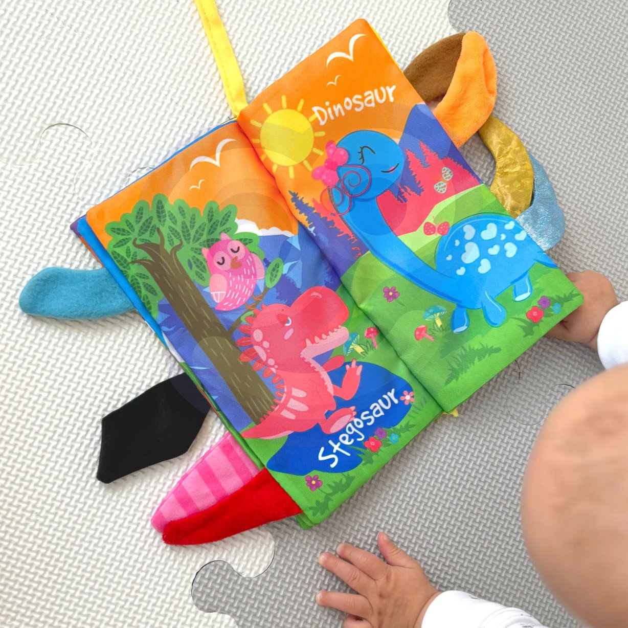 Książeczka z Ogonkami Zwierząt Leśnych Materiałowa WOOPIE BABY – zdjęcie 12