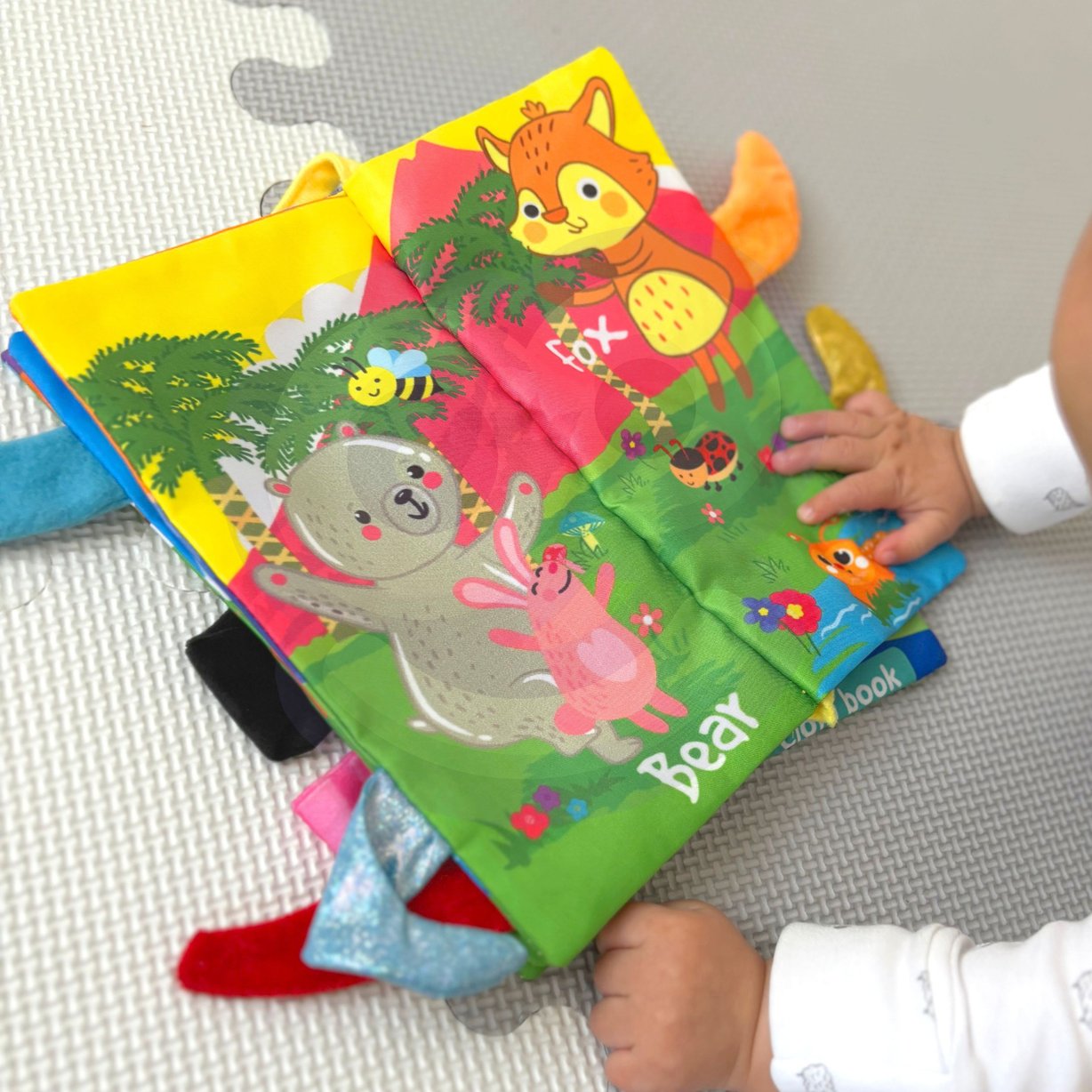 Książeczka z Ogonkami Zwierząt Leśnych Materiałowa WOOPIE BABY – zdjęcie 13
