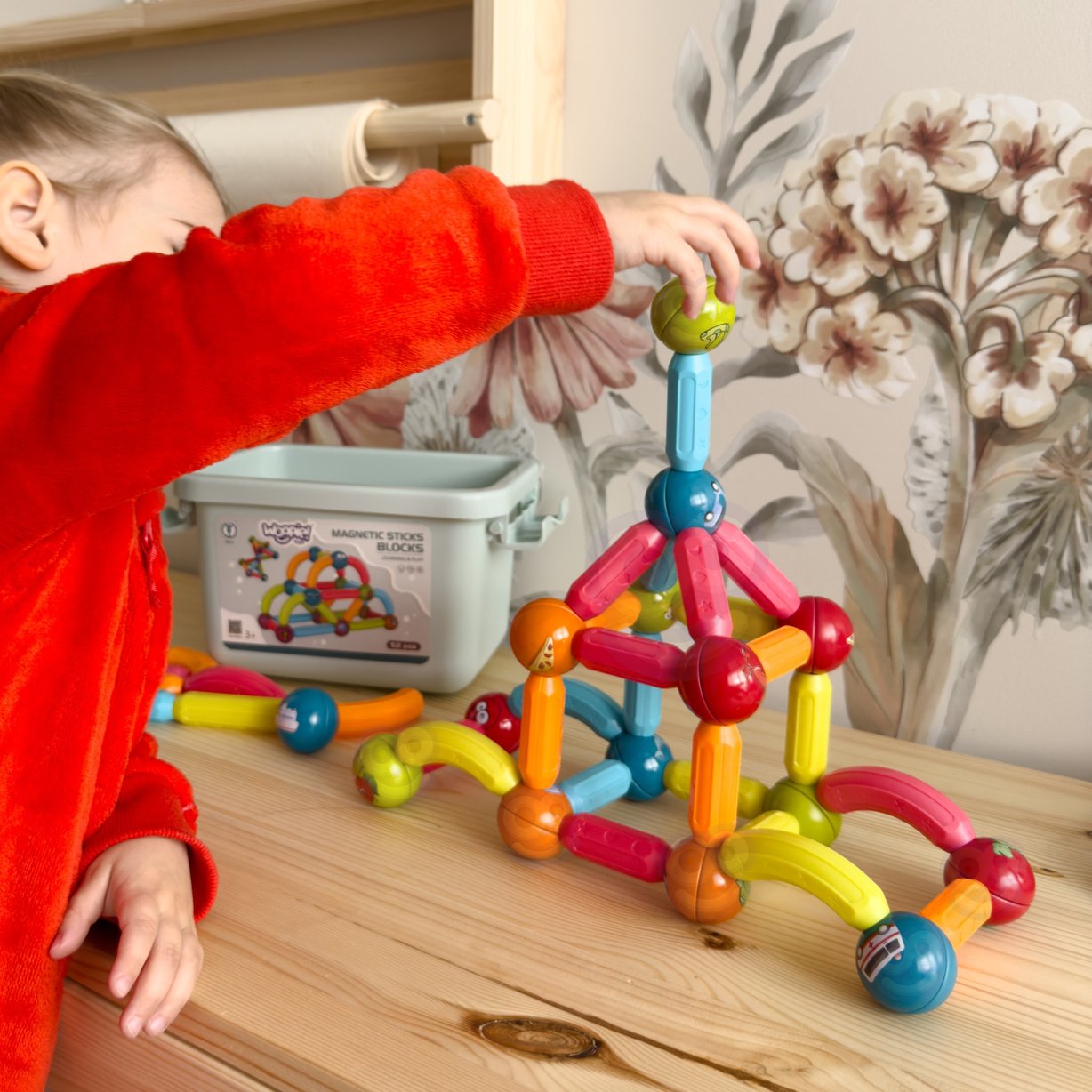 Magnetyczne Klocki Konstrukcyjne Edukacyjne 52 el. WOOPIE – zdjęcie 12