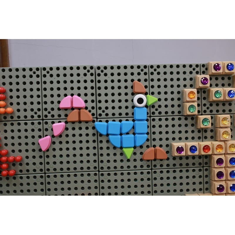 Geometryczne Elementy do Tablic STEM 8 Kolorów 256 szt. MASTERKIDZ