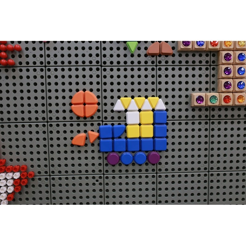 Geometryczne Elementy do Tablic STEM 8 Kolorów 256 szt. MASTERKIDZ