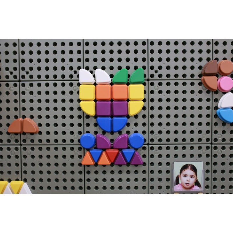 Geometryczne Elementy do Tablic STEM 8 Kolorów 256 szt. MASTERKIDZ