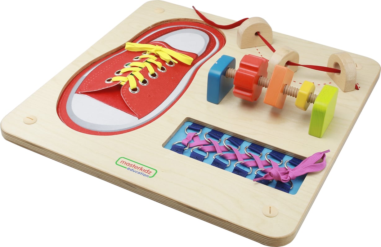 Tablica Edukacyjna do Nauki Sznurowania i Ćwiczenia Zręczności Manualnej MASTERKIDZ