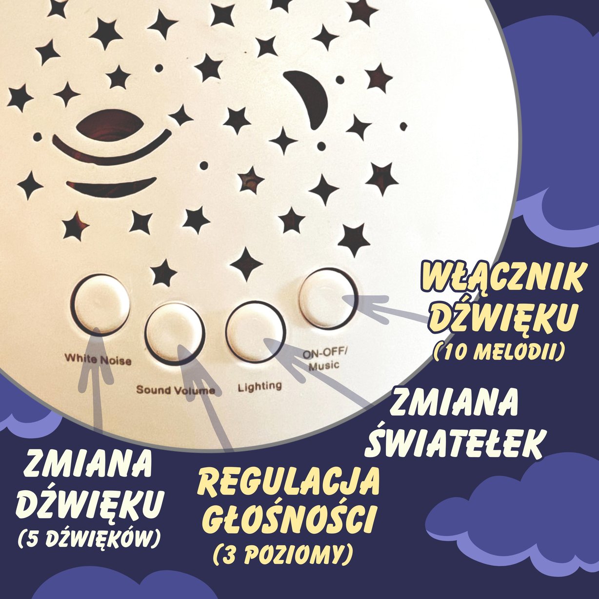 Przytulanka Usypiacz Projektor 2w1 Miś - 10 Kołysanek WOOPIE BABY – zdjęcie 21