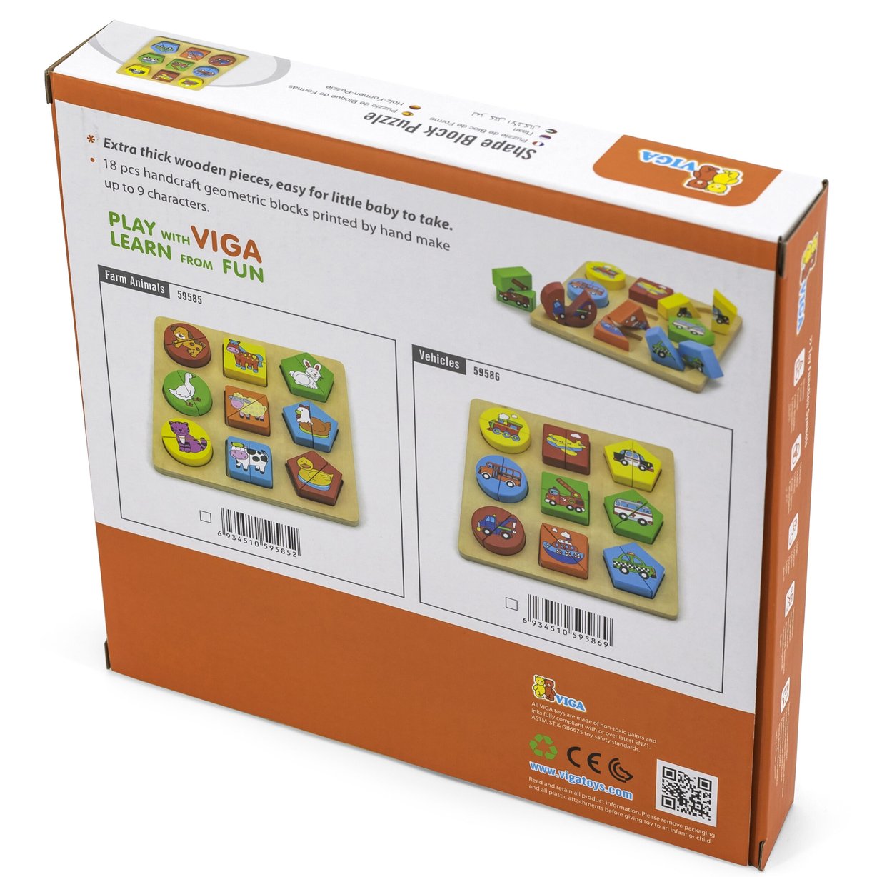 Puzzle Edukacyjne Drewniane Zwierzęta VIGA – zdjęcie 15