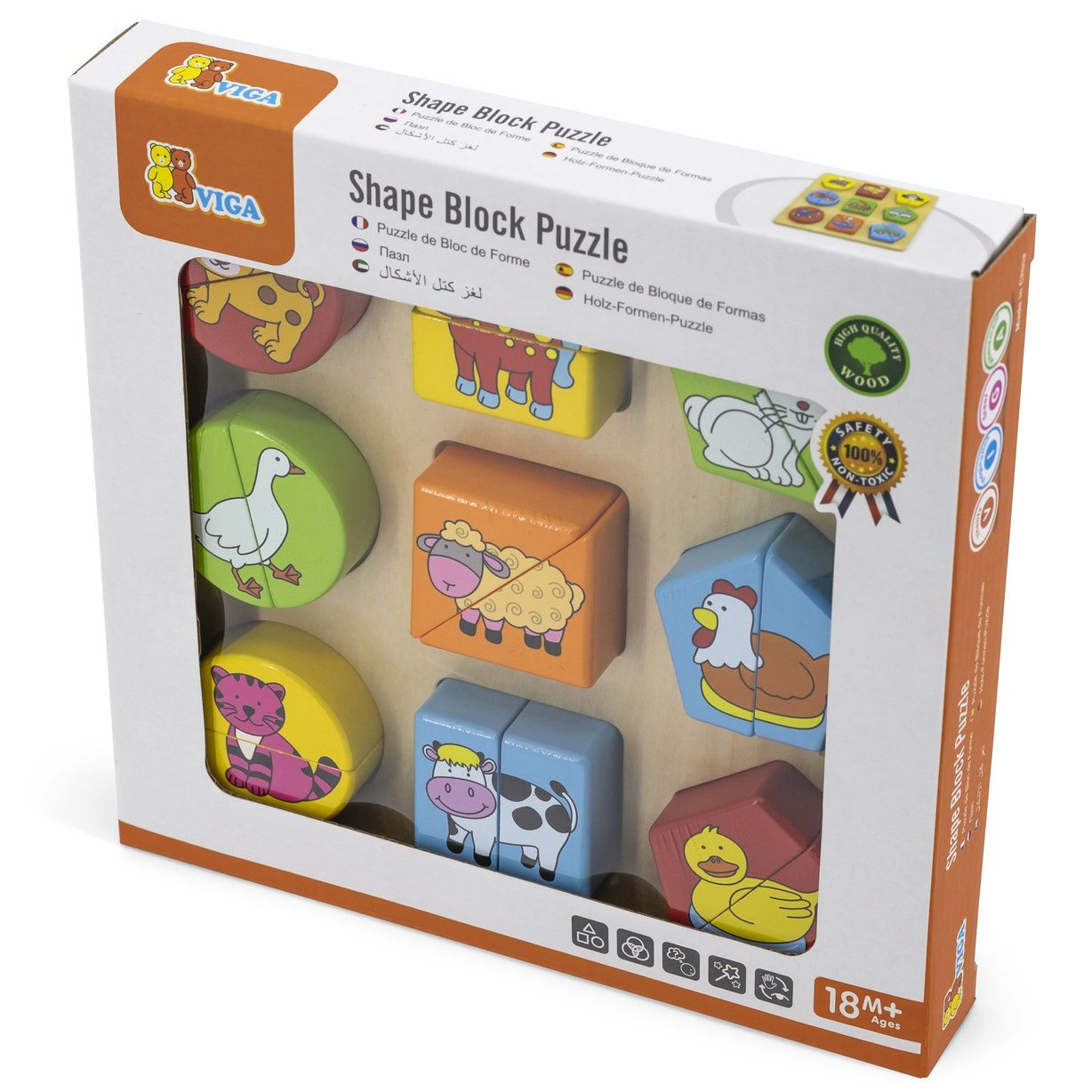 Puzzle Edukacyjne Drewniane Zwierzęta VIGA – zdjęcie 16