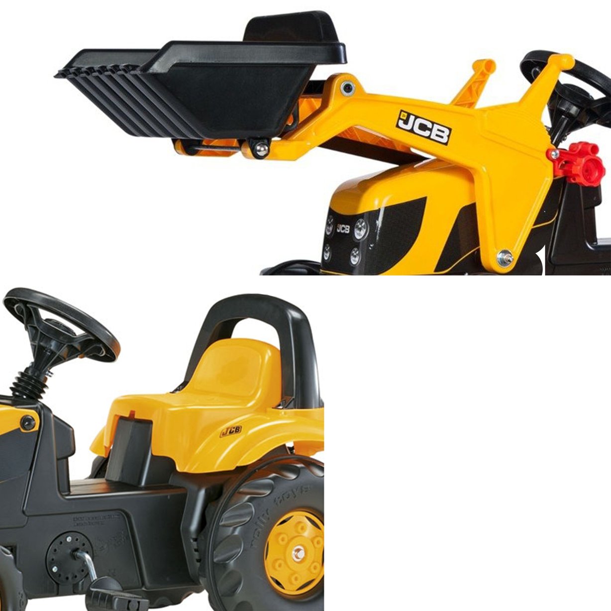 ROLLY TOYS rollyKid Traktor na Pedały JCB z Łyżką i Przyczepą 2-5 Lat