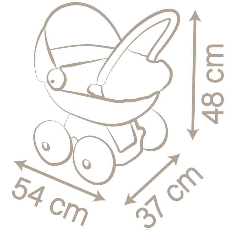 SMOBY Baby Nurse Wózek Głęboki dla Lalki z Plastikowym Daszkiem