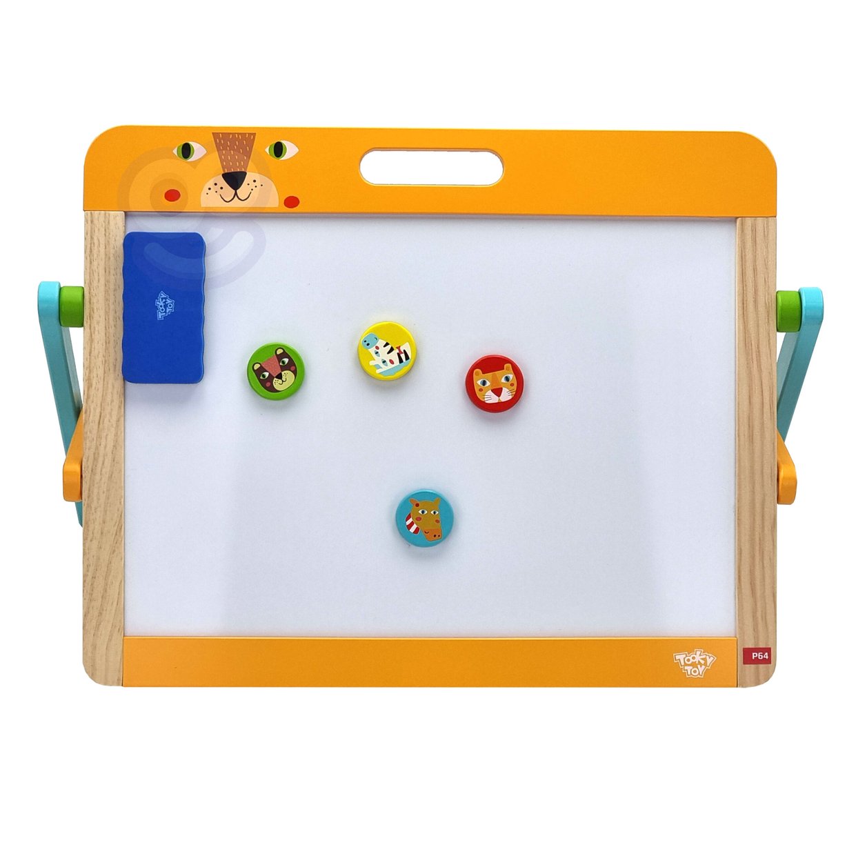 Tablica Edukacyjna 2w1 Magnetyczna Kredowa dla Dzieci Magnesy Gąbka 6 el. TOOKY TOY – zdjęcie 11