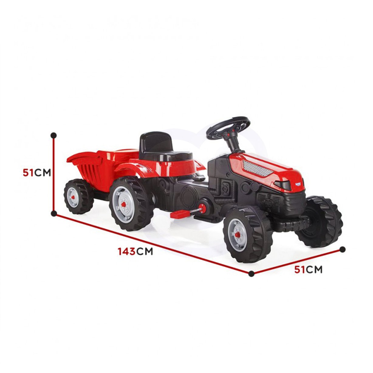 Traktor na Pedały Farmer GoTrac MAXI z Przyczepą Ciche Koła WOOPIE – zdjęcie 16