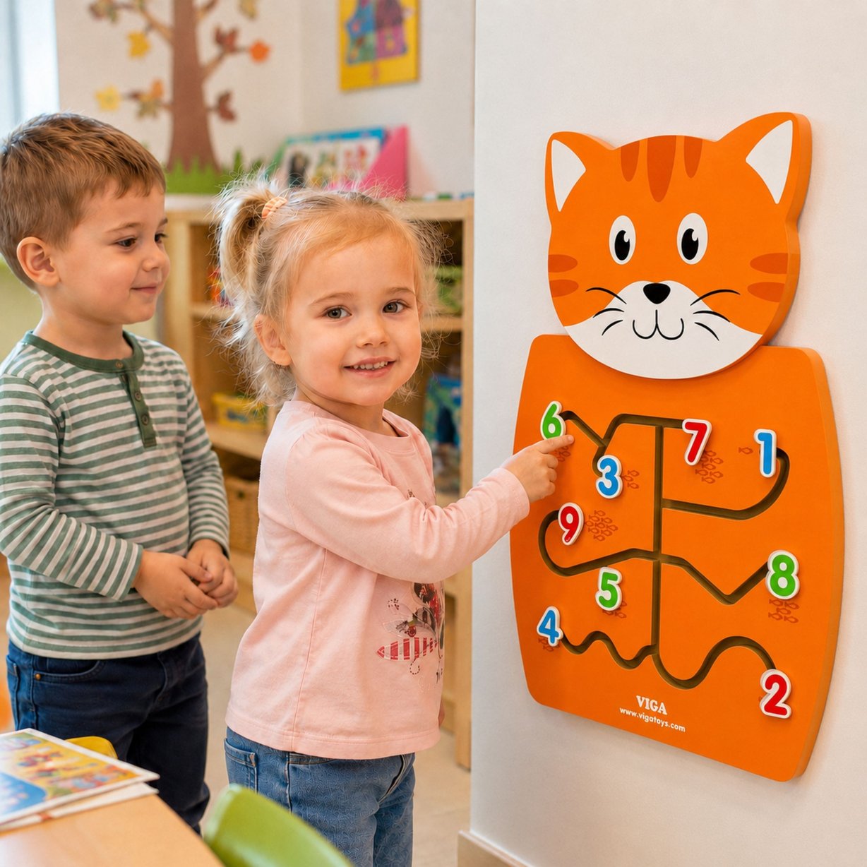 VIGA Toys Drewniana Gra Manipulacyjna Kotek Montessori