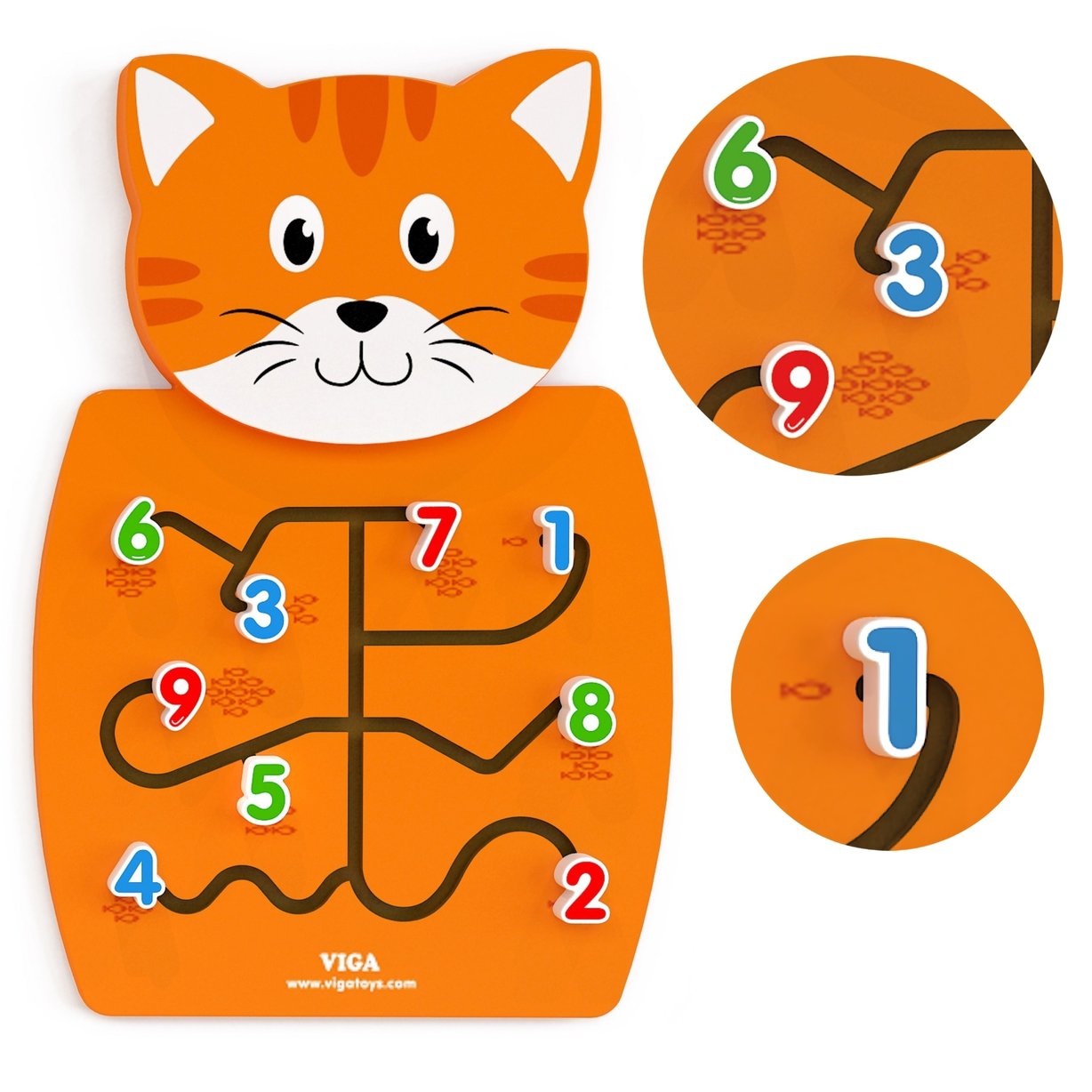 VIGA Toys Drewniana Gra Manipulacyjna Kotek Montessori