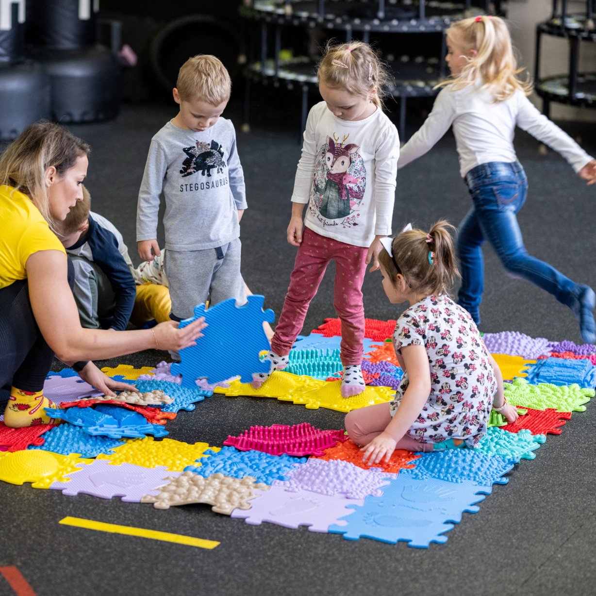WOOPIE Mata Sensoryczna Ortopedyczna Puzzle 7 el. + 4 małe