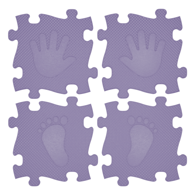 WOOPIE Mata Sensoryczna Ortopedyczna Puzzle Ręce i Nogi 16 el. - Kolor Fioletowy