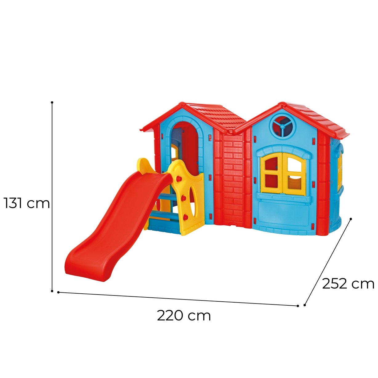 WOOPIE Plac Zabaw Domek ze Zjeżdżalnią 123 cm