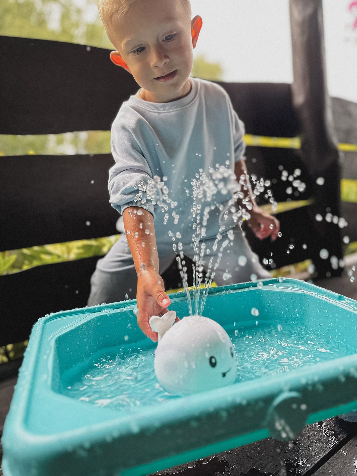 Zabawka do Kąpieli Wieloryb Tryskający Wodą Fontanna LED WOOPIE BABY – zdjęcie 14
