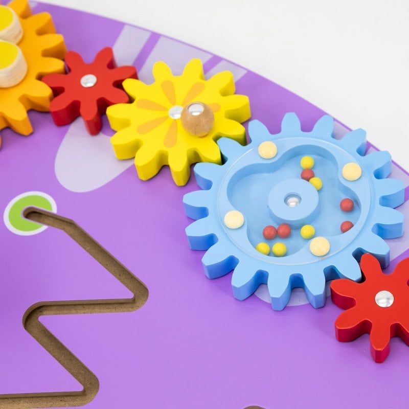 Viga Drewniana Tablica Sensoryczna Manipulacyjna Edu Triceratops 5