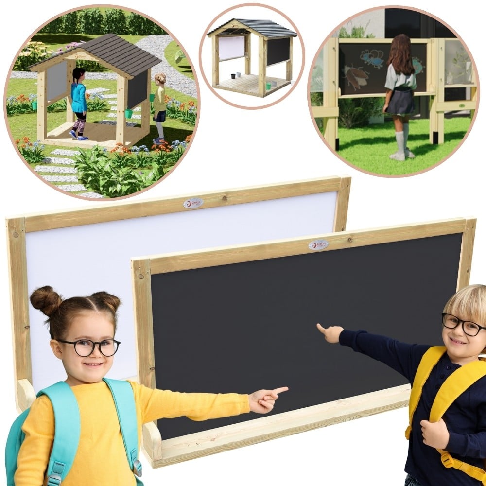 CLASSIC WORLD EDU Drewniana Tablica Dwustronna Kredowa – Magnetyczna Edukacyjna