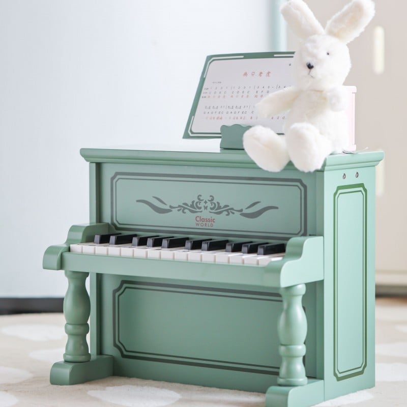 Pianinko dla dzieci Vintage z Książeczką do Nauki CLASSIC WORLD