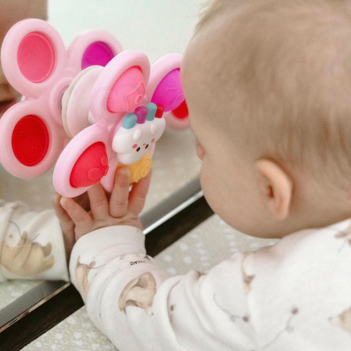 Spinner Pop-it Zabawka Sensoryczna Jednorożec Gwiazdka Chmurka Wymienne 3 szt. Różowy WOOPIE BABY – zdjęcie 8