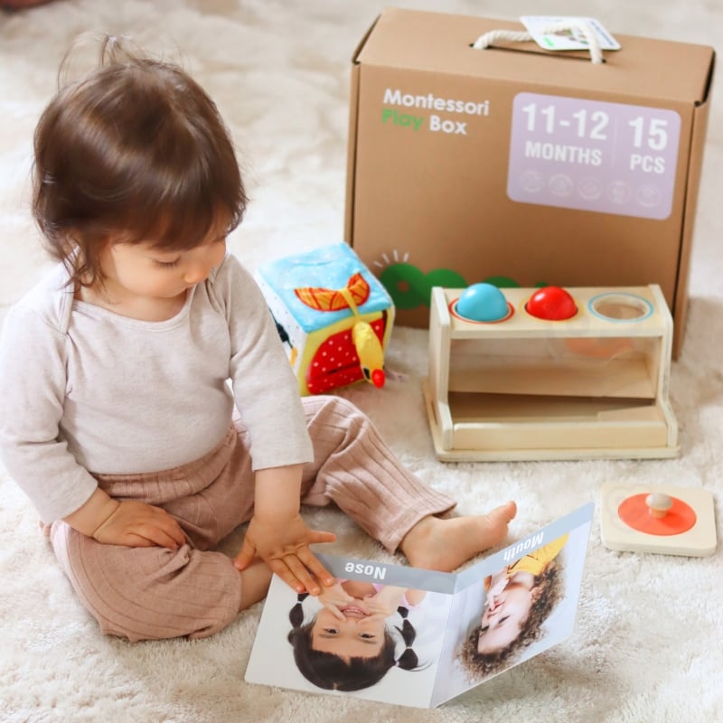 TOOKY TOY Box Pudełko XXL Montessori Edukacyjne 5w1 Sensoryczne 11-12 Mies