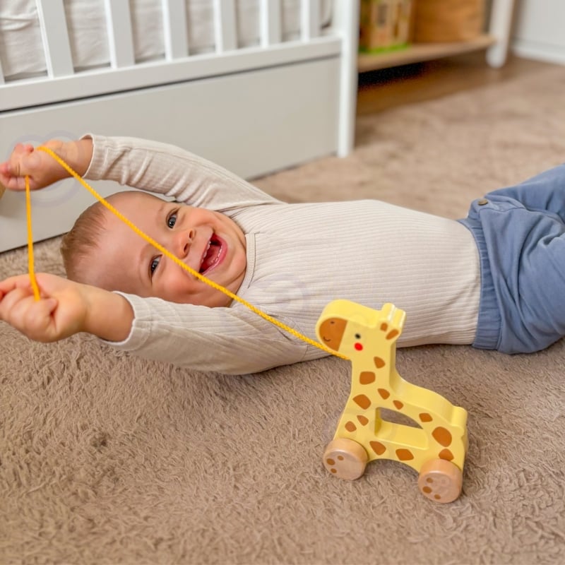 TOOKY TOY Żyrafka do Ciągnięcia Drewniana