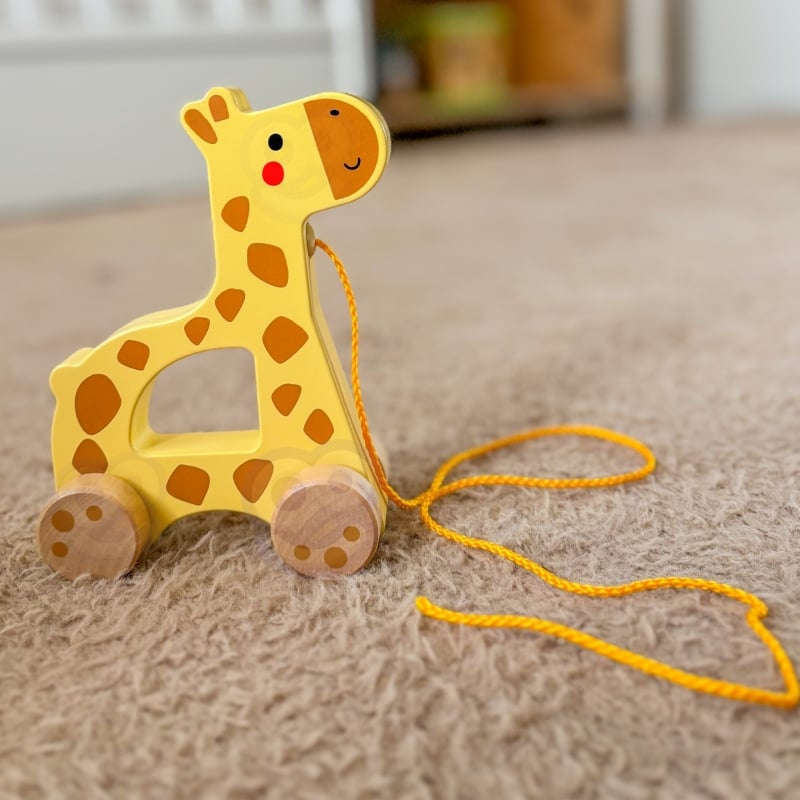 TOOKY TOY Żyrafka do Ciągnięcia Drewniana