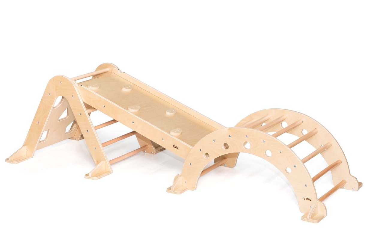 VIGA Drewniany Bujak Naturalny Montessori